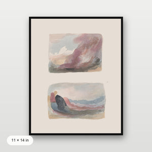 Muted Watercolor Landscape Wave