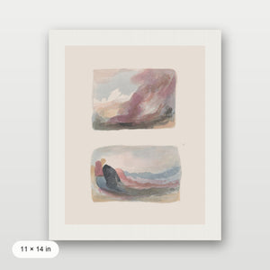 Muted Watercolor Landscape Wave