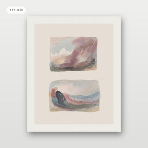 Muted Watercolor Landscape Wave
