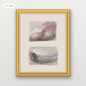 Muted Watercolor Landscape Wave