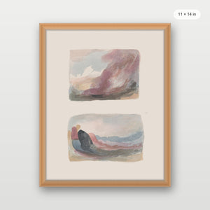 Muted Watercolor Landscape Wave