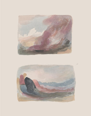 Muted Watercolor Landscape Wave
