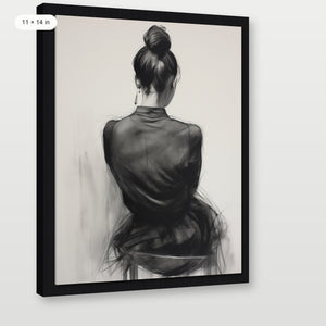 Seated Woman: Charcoal Elegance