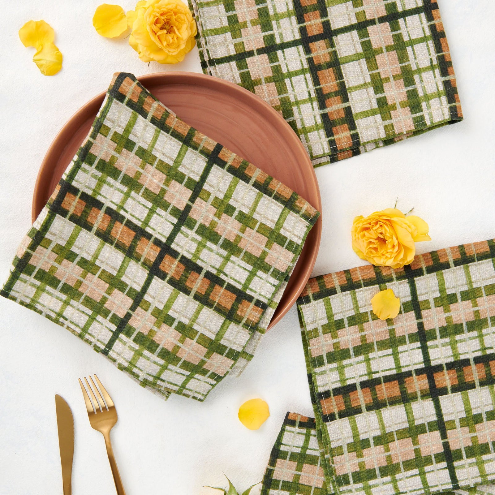 Fall Plaid Dinner Napkins