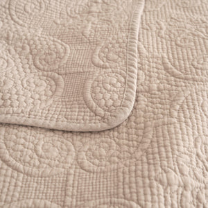 DaDa Bedding Neutral Taupe Beige Sandy Elegant Matelasse Cotton Quilted Bedspread Set (JHW-585)