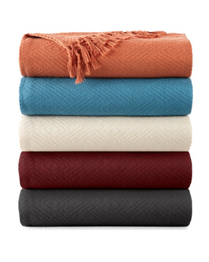 Diamond Jacquard Throw Rust