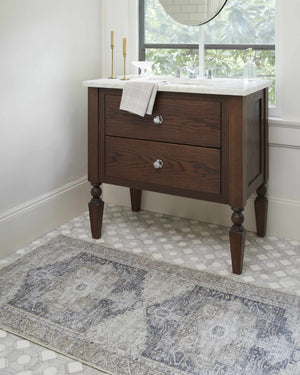 Beige Rosman Washable Runner Rug - Clearance