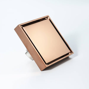Rose Gold brass floor drain 4x4inch
