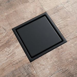 Matte Black stainless floor drain 6x6inch