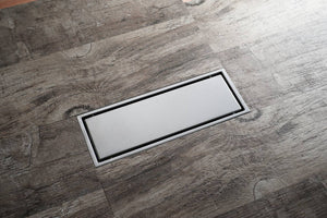 Brushed nickel stainless floor drain 11.8inch x 4.3 inch