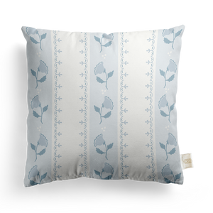 Fretwork Floral Pillow Cover | Featuring Cottage Blue Colorway