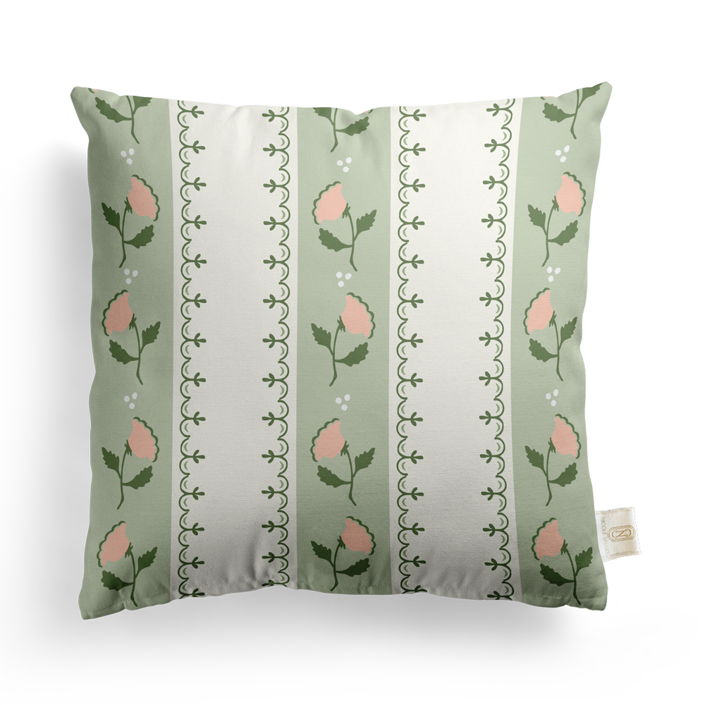 Fretwork Floral Pillow Cover | Featuring Fiesta Colorway