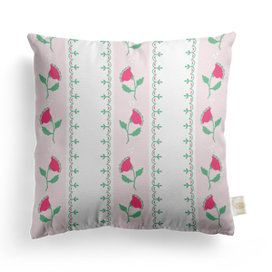 Fretwork Floral Pillow Cover | Featuring Cottage Blue Colorway