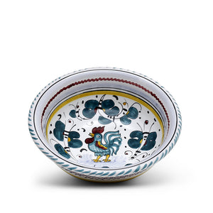 ORVIETO GREEN ROOSTER: Salad Cereal Bowl