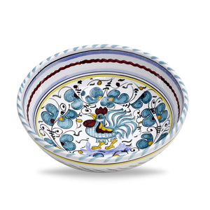 ORVIETO GREEN ROOSTER: Coupe Pasta/Soup Bowl