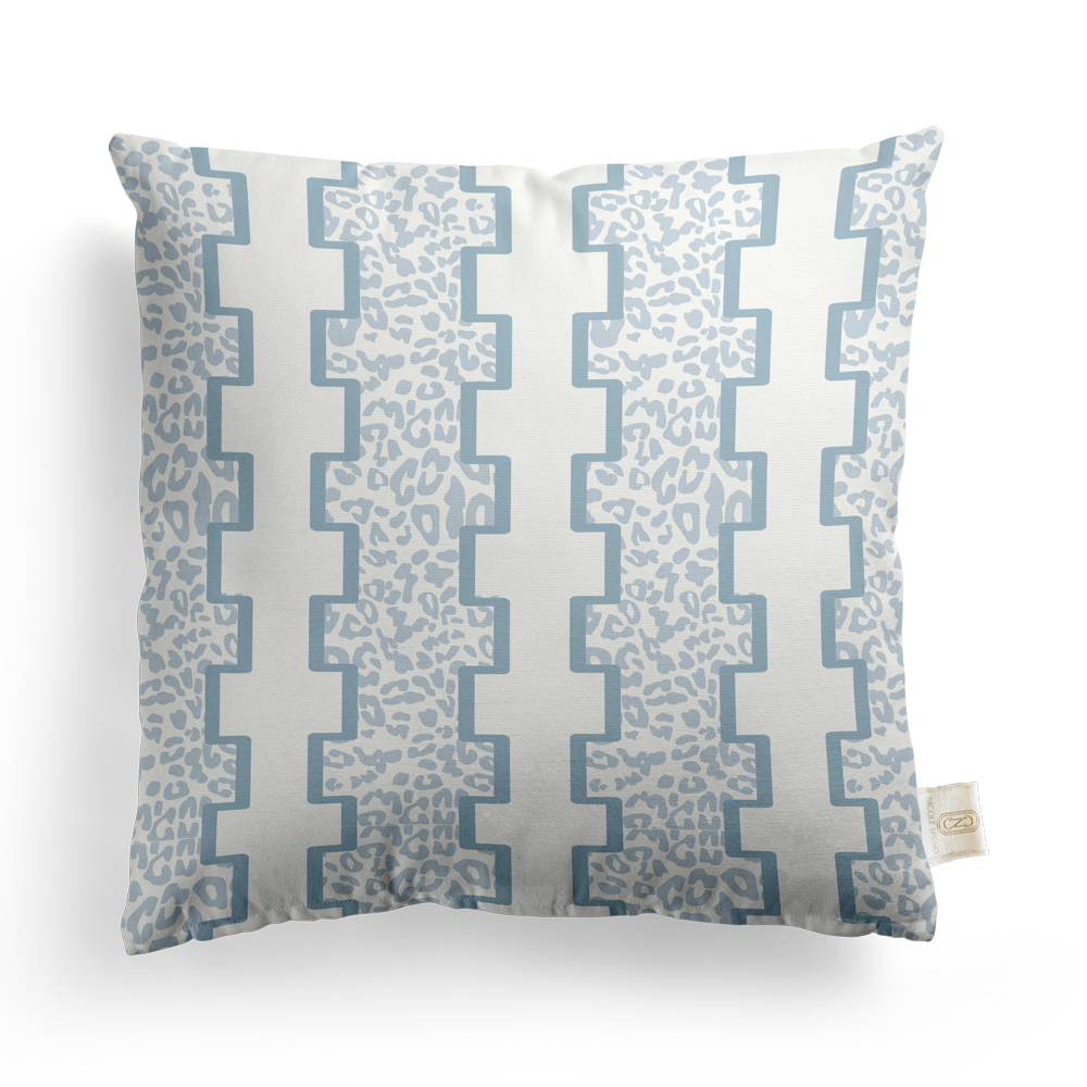 Geometric Leopard Pillow Cover | Featuring Cottage Blue Colorway