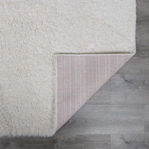 Faina Solid Cream Shag 7ft Rug Washable
