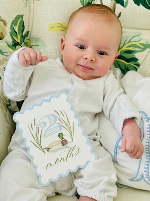 Watercolor Mallard Duck Milestone Cards