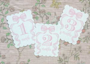 Pink Bow Milestone Cards