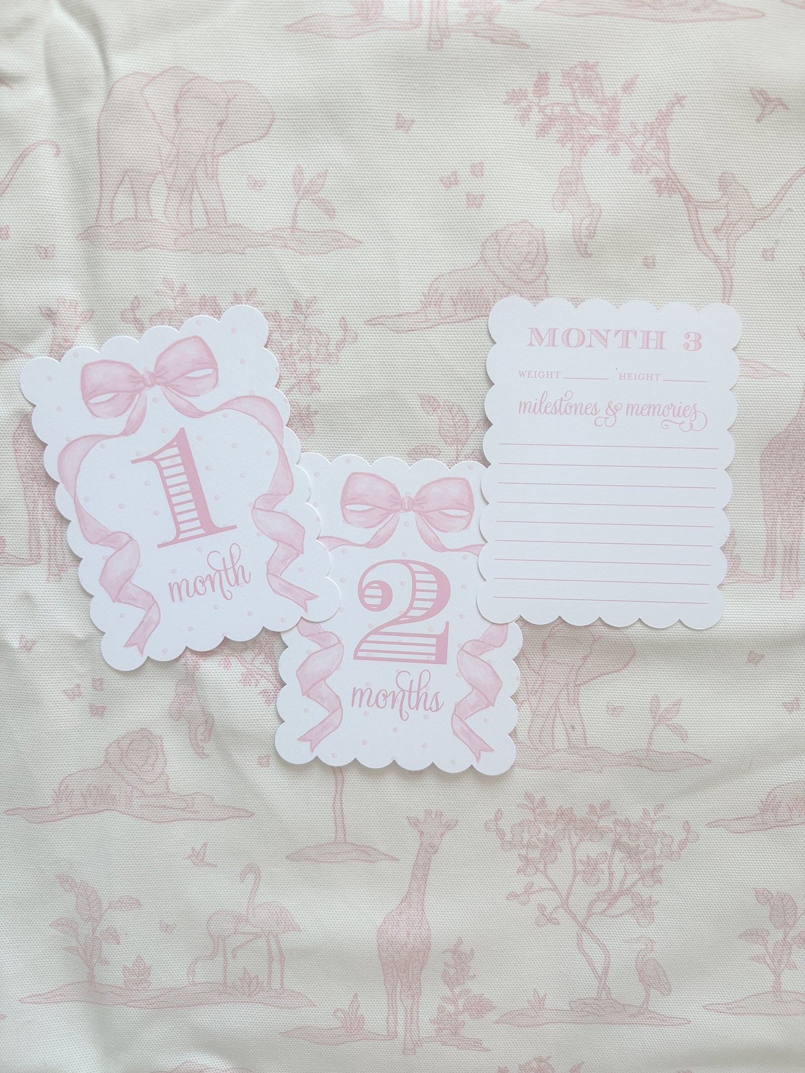 Pink Bow Milestone Cards
