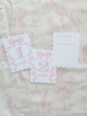 Pink Bow Milestone Cards