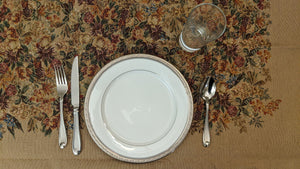 DaDa Bedding Wildflower Wonderland Floral Golden Beige Tan Square Dining Table Cloth (3100)