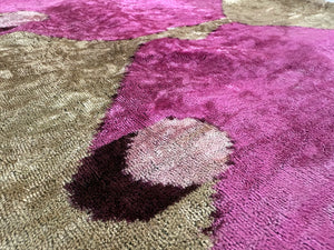 Mirrored Magenta Velvet Pillow – 16x16” | Handmade Silk Luxe