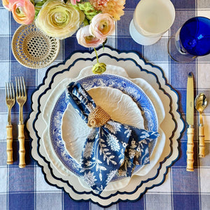 SCARLET WHITE & NAVY BLUE FAUX LEATHER PLACEMAT (Set Of 4)