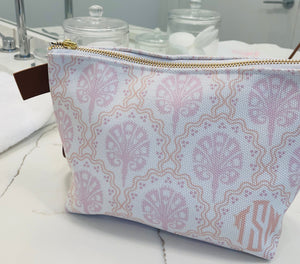 Wavy Block Print Cosmetic Bag