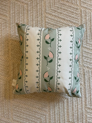 Fretwork Floral Pillow Cover | Featuring Cottage Blue Colorway