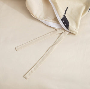 DaDa Bedding Yellow Fleur Golden Orange Botanical Ivory Duvet Cover & Fitted Flat Bed Sheets Set w/ Pillow Cases Window Valances (18112)