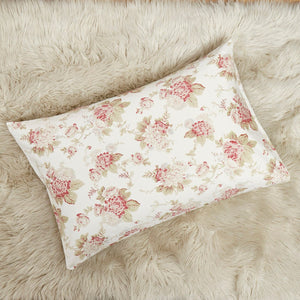 DaDa Bedding Hint of Mint Dainty Cottage Floral Roses Cotton Fitted Sheet w/ Pillow Case (3036)