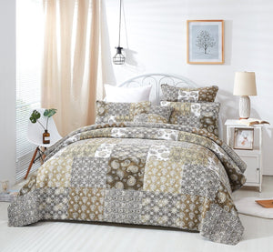 DaDalogy Paisley Dreams Floral Bed in a Bag Set - Olive Brown