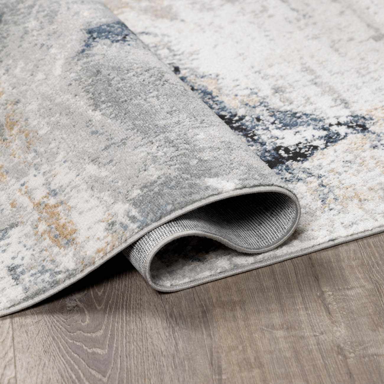 Kirkland Dark Blue Marble Runner Rug