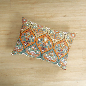 DaDalogy Bedding Bohemian Duvet Cover w/Pillow Cases - Reversible Coral Teal Floral Paisley Botanical Garden Party - Bright Vibrant Multi-Colorful Blue Salmon Pink