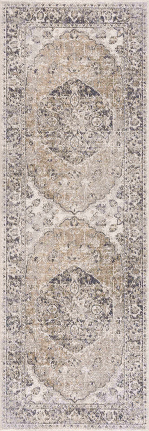 Rudo Beige Washable 7ft Runner Rug