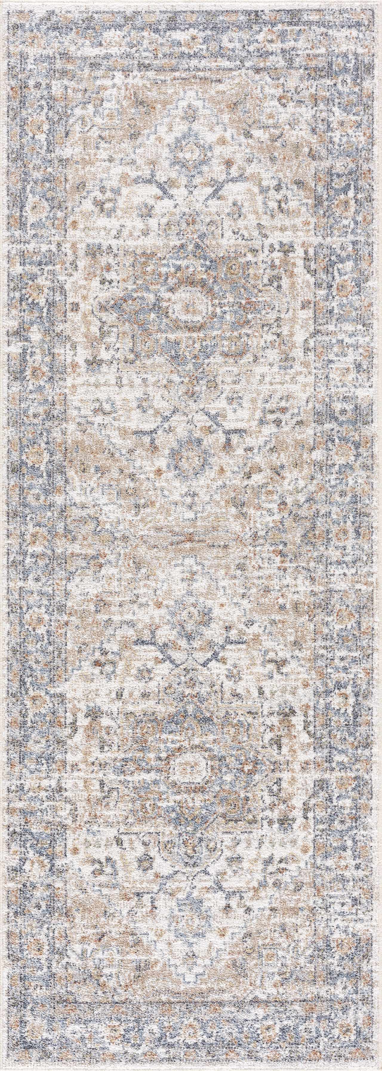 Ezri Cream Washable Runner Rug