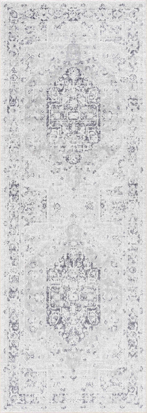 Akram Cream & Antrasit Washable Runner Rug