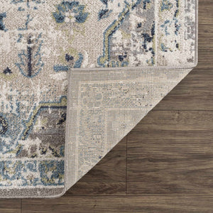 Cabacungan Gray & Blue Washable 7ft Runner Rug
