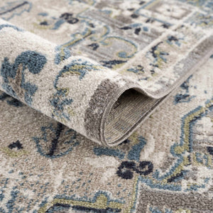 Cabacungan Gray & Blue Washable 7ft Runner Rug