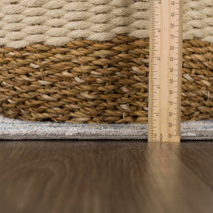 Cabacungan Gray & Blue Washable 7ft Runner Rug