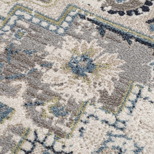Cabacungan Gray & Blue Washable 7ft Runner Rug