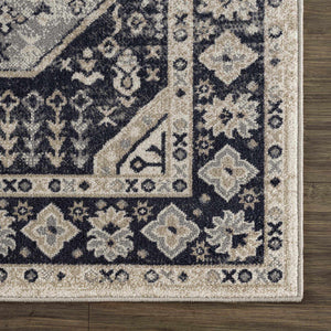 Cabacungan Cream & Gray Washable 7ft Runner Rug
