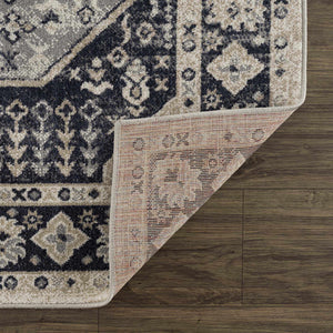 Cabacungan Cream & Gray Washable 7ft Runner Rug