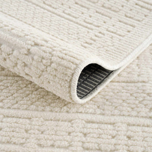 Bahar Cream Washable 7ft Runner Rug