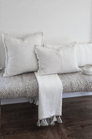 Grey Pinstripe So Soft Linen Pillow