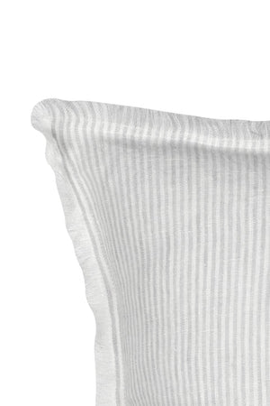 Grey Pinstripe So Soft Linen Pillow