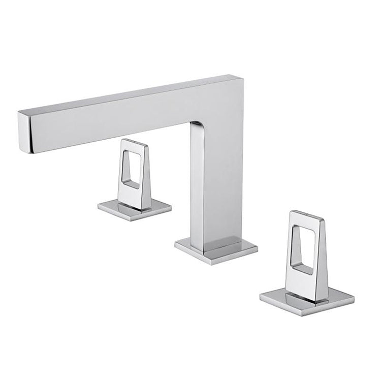 Chrome 3-Hole, Dual Handle Widespread Bathroom Faucet with Pop-Up Drain