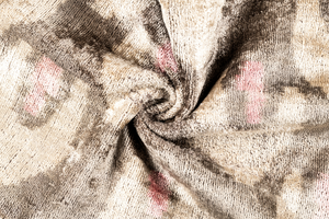 Handmade 16x16 Velvet Throw Pillow – Beige, Pink, Gray Tones with Down Insert for Modern Boho Decor