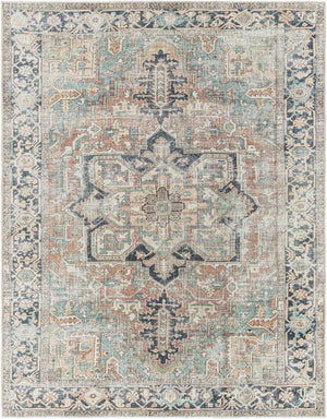 Green Nisa Washable 7ft Runner Rug